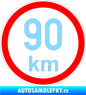 Samolepka Maximální rychlost 90km - nejvyšší konstrukční rychlost světle modrá