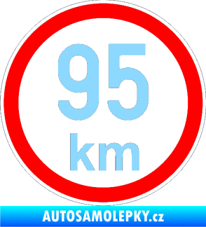 Samolepka Maximální rychlost 95km - nejvyšší konstrukční rychlost světle modrá