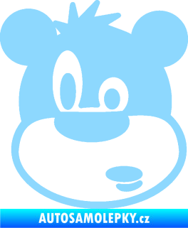 Samolepka Medvěd 003 levá kreslená hlava světle modrá