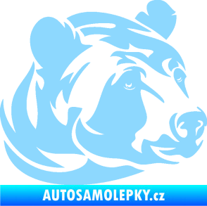 Samolepka Medvěd 007 pravá hlava světle modrá