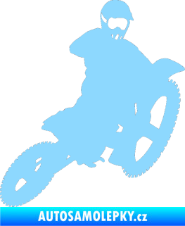 Samolepka Motorka 004 pravá motokros světle modrá