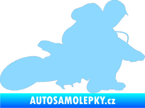 Samolepka Motorka 005 pravá motokros světle modrá