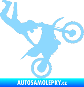 Samolepka Motorka 008 pravá motokros freestyle světle modrá