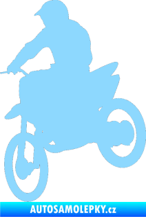 Samolepka Motorka 014 levá motokros světle modrá