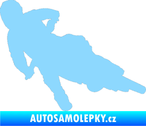 Samolepka Motorka 023 pravá motokros světle modrá