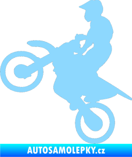Samolepka Motorka 024 levá motokros světle modrá