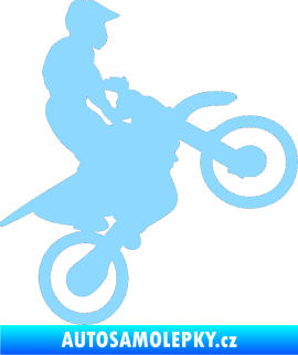 Samolepka Motorka 024 pravá motokros světle modrá