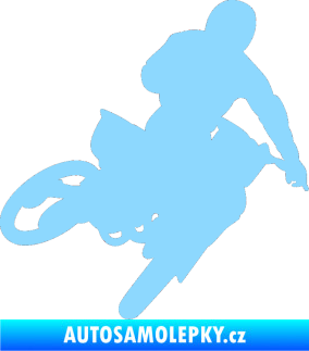 Samolepka Motorka 025 pravá motokros světle modrá