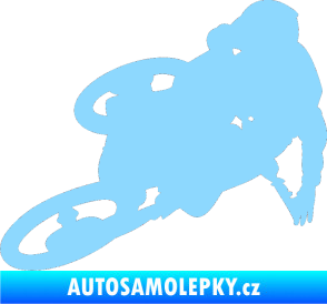 Samolepka Motorka 026 levá motokros freestyle světle modrá