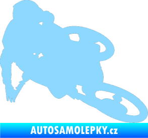 Samolepka Motorka 026 pravá motokros freestyle světle modrá