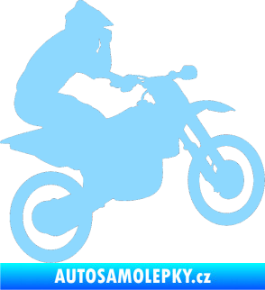 Samolepka Motorka 027 pravá motokros světle modrá