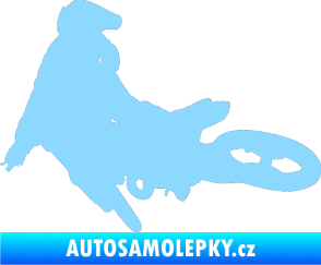 Samolepka Motorka 028 levá motokros světle modrá