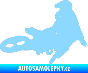 Samolepka Motorka 028 pravá motokros světle modrá
