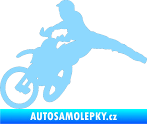 Samolepka Motorka 030 levá motokros světle modrá