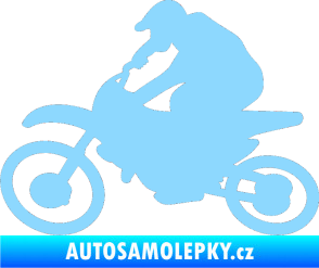 Samolepka Motorka 031 levá motokros světle modrá