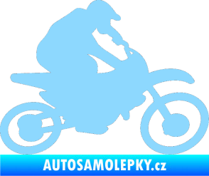 Samolepka Motorka 031 pravá motokros světle modrá