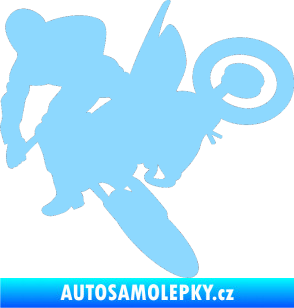 Samolepka Motorka 033 levá motokros světle modrá