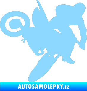 Samolepka Motorka 033 pravá motokros světle modrá