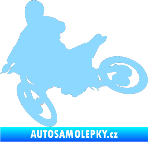 Samolepka Motorka 034 levá motokros světle modrá