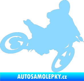 Samolepka Motorka 034 pravá motokros světle modrá