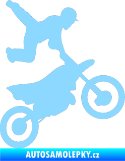 Samolepka Motorka 036 pravá motokros freestyle světle modrá