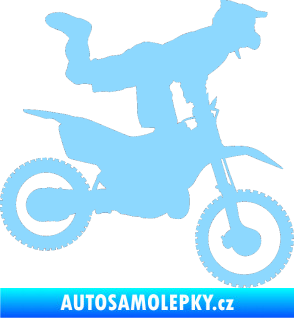 Samolepka Motorka 038 pravá motokros freestyle světle modrá