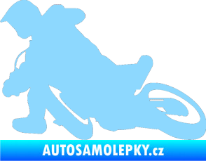 Samolepka Motorka 039 levá motokros světle modrá