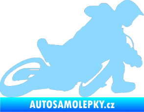 Samolepka Motorka 039 pravá motokros světle modrá