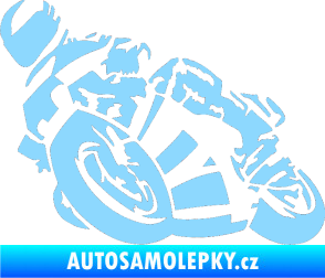 Samolepka Motorka 040 levá road racing světle modrá