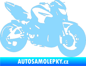 Samolepka Motorka 041 pravá road racing světle modrá