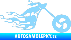 Samolepka Motorka 042 pravá plameny světle modrá