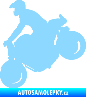 Samolepka Motorka 044 levá motokros světle modrá