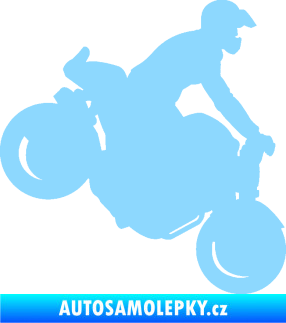Samolepka Motorka 044 pravá motokros světle modrá