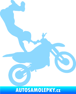 Samolepka Motorka 047 pravá motokros freestyle světle modrá