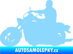 Samolepka Motorka 049 levá světle modrá