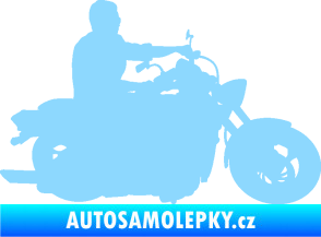 Samolepka Motorka 049 pravá světle modrá