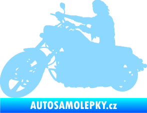 Samolepka Motorka 050 levá světle modrá