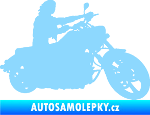 Samolepka Motorka 050 pravá světle modrá