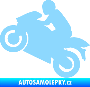Samolepka Motorkář 007 levá světle modrá