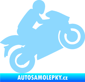 Samolepka Motorkář 007 pravá světle modrá