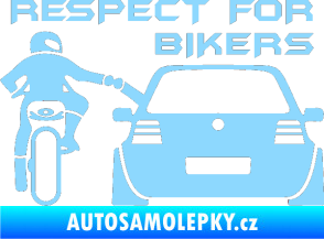 Samolepka Motorkář 008 respect for bikers nápis světle modrá