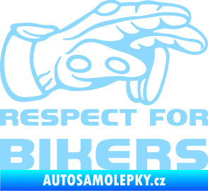 Samolepka Motorkář 014 pravá respect for bikers světle modrá