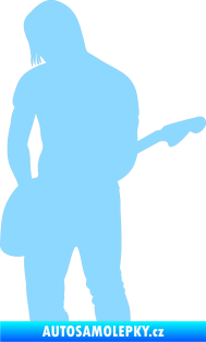Samolepka Music 005 levá hráč na kytaru světle modrá