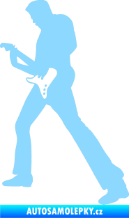 Samolepka Music 008 levá hráč na kytaru světle modrá