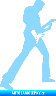 Samolepka Music 008 pravá hráč na kytaru světle modrá
