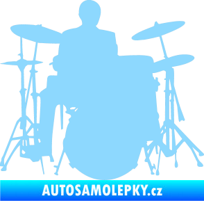 Samolepka Music 009 pravá hráč na bicí světle modrá