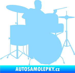 Samolepka Music 011 pravá hráč na bicí světle modrá