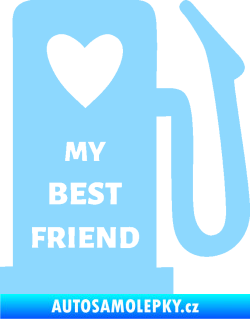 Samolepka My best friend benzínová pumpa světle modrá