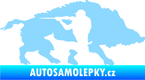 Samolepka Myslivost 006 pravá divoké prase světle modrá