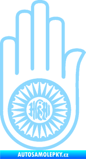 Samolepka Náboženský symbol Džinismus Ahimsa světle modrá